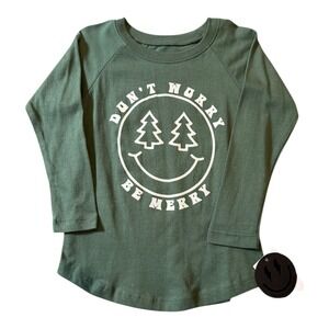 Tiny Whales Graphic Tee Long‎ Sleeve Christmas Tree Smiley Face 3T